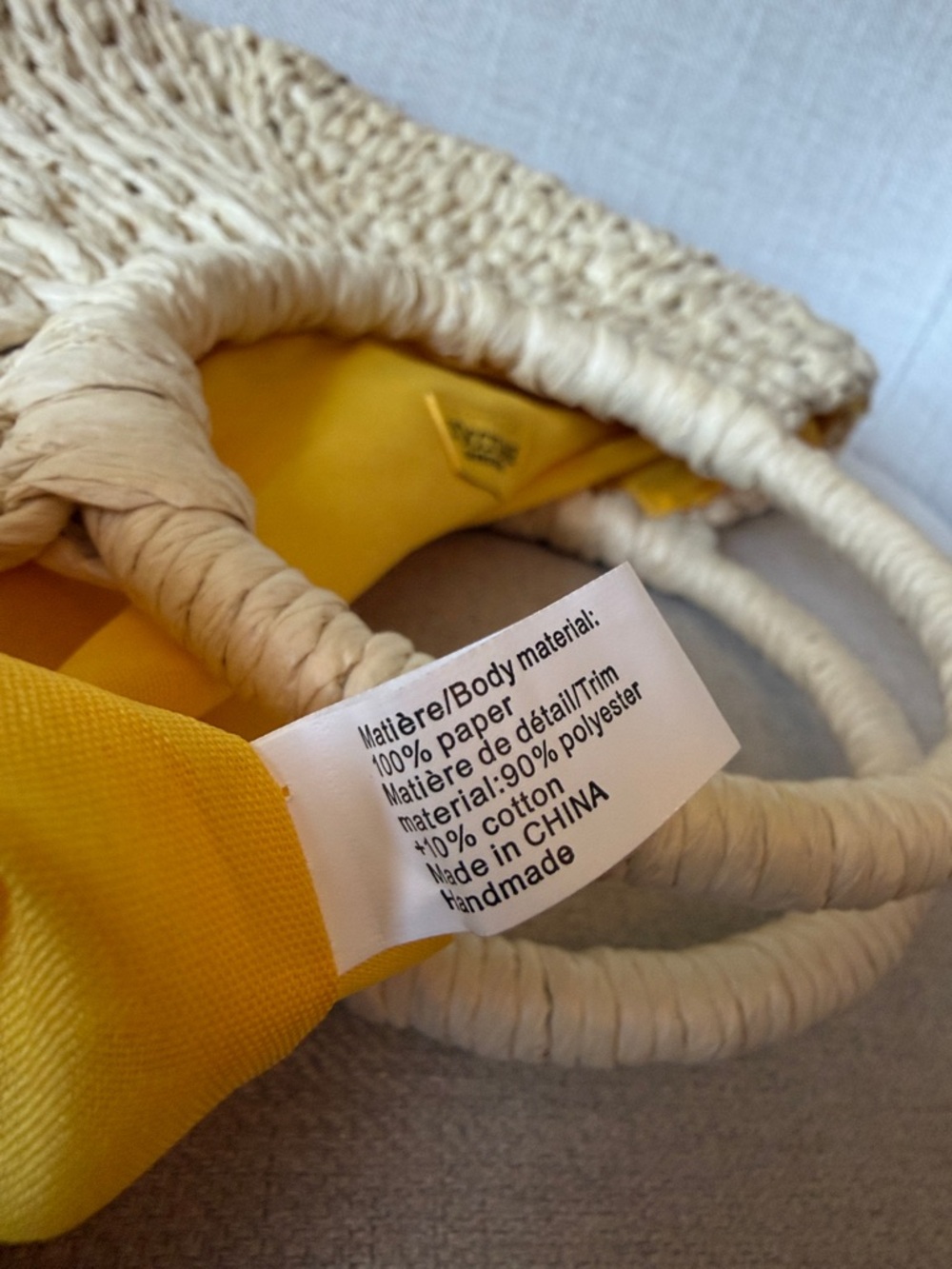 L'occitane En Provence Handmade Natural Paper Straw Tote Bag New with Tags - Picture 8 of 9